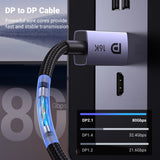 Displayport Cable 16K 8K Video Audio Cable for Xiaomi TV Box PC Laptop Monitor Video Game DP Cable Display Port