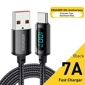 USB Type C To USB C Cable 100W/5A PD Fast Charging Charger Wire Cord For Macbook Xiaomi Samsung Type-C USBC Cable  2M