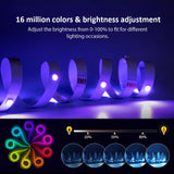 (EU Plug) LED Strip Light RGB 5050 Music Sync Color Changing  Sensitive Built-in Mic, App LED Lights DC12V Flexible