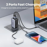 65W GaN Charger Quick Charge 4.0 3.0 Type C PD USB Charger for iPhone 15 14 13 Pro Max Fast Charger For Laptop PD Charger