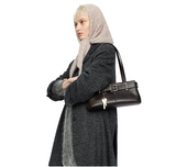 OSOI Shoulder Brocle Mini Bag – Stain Brown Cow Leather Korean Designer