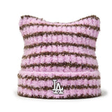 MLB Korea 2025 Striped Meow Beanie LA Dodgers, Pink