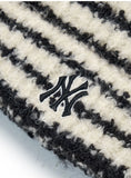 MLB Korea 2025 Striped Meow Beanie New York Yankees, Black