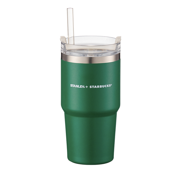 STARBUCKS SS 22 SS Stanley green + cream quencher cold cup 591ml Set + Gift