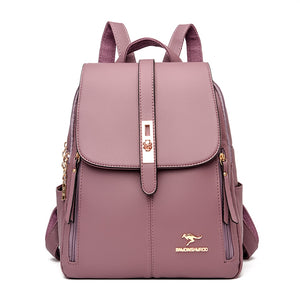 2021 Women Leather Backpack High Quality Female Vintage Back Pack for Girls School Bags Travel Bagpack Ladies Bookbag Rucksack