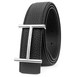 Men's Luxury Belt H Letter Head Layer Cowhide Lychee Pattern Belt Jeans Belt Versatile Fashion Designer Belt