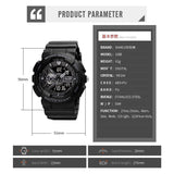 SKMEI Luxury Fashion Digital Watch Men Shockproof Waterproof Dual Wristwatch LED Chrono Alarm Clock Mens Watches Cool Bracelet