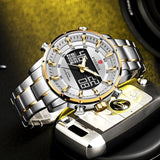 LIGE Watches For Men Luxury Brand Sport Quartz Wristwatch Waterproof Military Digital Clock Steel Men Watch Relogio Masculino