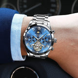 GUANQIN Men's Stainless Steel Watch Luxury Fashion Brand Men's Accessories Mechanical Automatic Watch Stainless Steel Waterproof