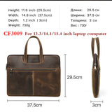 New Men's Briefcase Crazy Horse Leather Men Handbag For 14 15 16 Inches Genuine Leather Computer Bags Male Business Document Bag