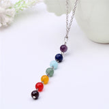 7 Chakra Gem Stone Beads Pendant Necklace Women Yoga Reiki Healing Balancing Maxi Chakra Necklaces Bijoux Femme Jewelry 2021 New