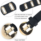 Maikun New Grunge Women Belt Adjustable Hole Grunge Punk  Belts for Women Alloy Pin Buckle Leather Belt for Pants Dresses