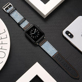 cowboy Fabric&real leather strap for apple watch band 42mm 38mm 44mm 40mm apple watch 5/4/3/2/1 iwatch bracelet Accessories