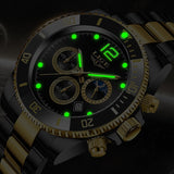 LIGE Watches Mens Top Brand Luxury Clock Casual Stainless Steel 24Hour Moon Phase Men Watch Sport Waterproof Quartz Chronograph