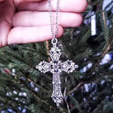 Fashion Vintage Cross Pendant Necklace For Women Men Gift Long Chain Punk Goth Jewelry Accessories Choker Gothic Wholesale