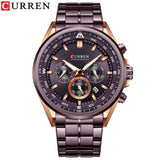 CURREN Men Quartz Wristwatches Luxury Brand Sporty Chronograph Watches with 316 Stainless Steel Luminous Hands Male Clock Black