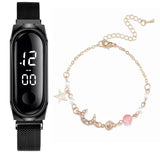 Fashion Women's Watch Rose Gold Stainless Steel Dress LED Quartz Bracelet Watch Women Female Clock Relogio Feminino Drop Ship