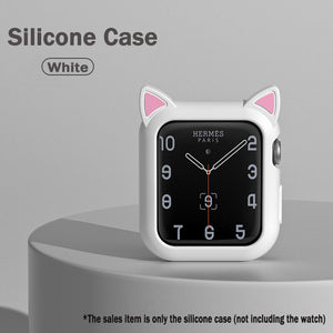 watch case for apple watch 6 SE 5 4 40mm 44mm protector cover Silicone Cartoon Cat Ears Case For iWatch Series 3 2 42mm 38mm