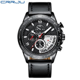 Men Watch CRRJU Calendar Men's Trend Watches Luxury Business Waterproof Gold Quartz Watch Male Stopwatch Clock Relogio Masculino