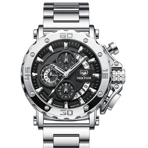 Casual Men Sport Watch Top Brand Stainless Steel Waterproof Chronograph Watch Fashion Business Men Wristwatch Military Watches