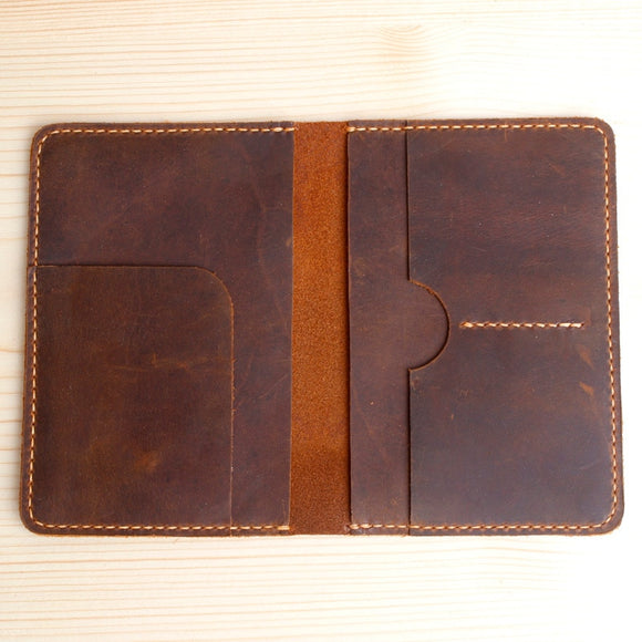 Hand Stitching Genuine Leather Passport Cover Men Travel Leather Passport Holder Wallet Travel Organizer
