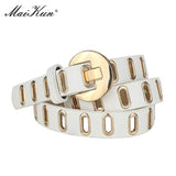 Maikun New Grunge Women Belt Adjustable Hole Grunge Punk  Belts for Women Alloy Pin Buckle Leather Belt for Pants Dresses