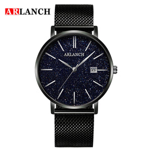 New Luxury Men's Star Watches Fashion Business Stainless Steel Strap Wrist Watch Double Calendar Clock