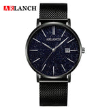 New Luxury Men's Star Watches Fashion Business Stainless Steel Strap Wrist Watch Double Calendar Clock