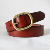 New Women‘s Belt Genuine Leather Belts For Women Female Gold Pin Buckle Strap Fancy Vintage for Jeans Dropshipping