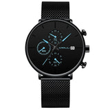 CRRJU Fashion Watch Men Waterproof Slim Mesh Strap Minimalist Wrist Watches For Men Quartz Sports Watch Clock Relogio Masculino