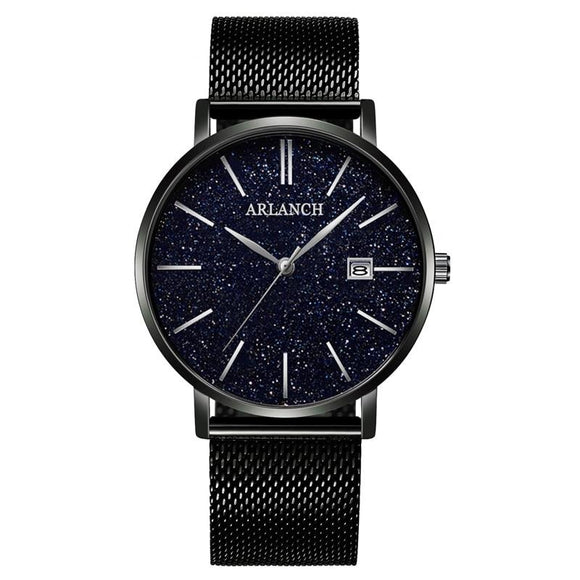 New Luxury Men's Star Watches Fashion Business Stainless Steel Strap Wrist Watch Double Calendar Clock