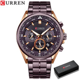 CURREN Men Quartz Wristwatches Luxury Brand Sporty Chronograph Watches with 316 Stainless Steel Luminous Hands Male Clock Black