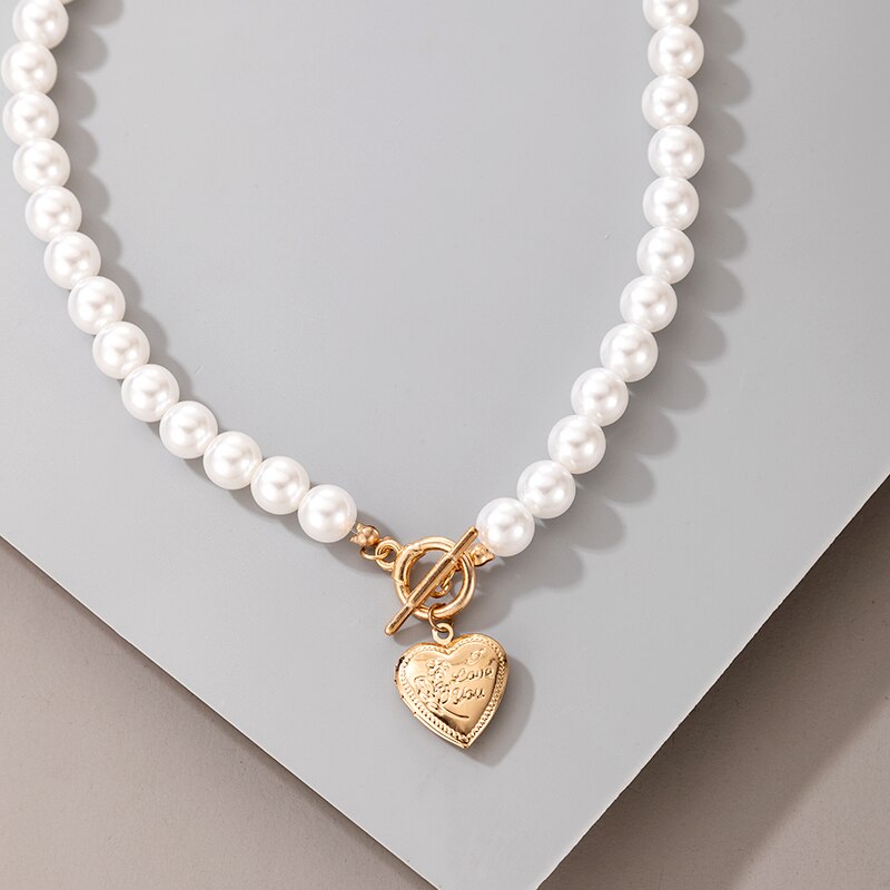 Tocona Luxury Pearl Stone Shell Pendant Necklace for Women Summer