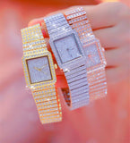Hot Sales Watch Full Diamond Crystals Women Watch womens dress wristwatches top brand ladies bracelet watches Gold Silver Watch