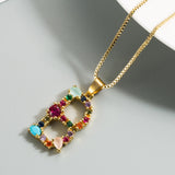 26 English Letter Necklace Women's 2020 New Bohemia Style Colored Necklace Copper Plated Gold  Clavicle Chain for Girls