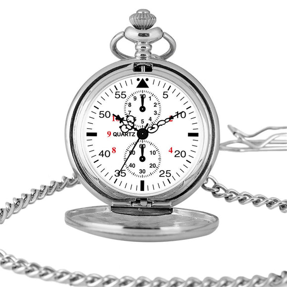 Polishing Silver/Black Cover Quartz Pocket Watch Exquisite Round Display Dial Pocket Pendant Clock Gifts Men Women