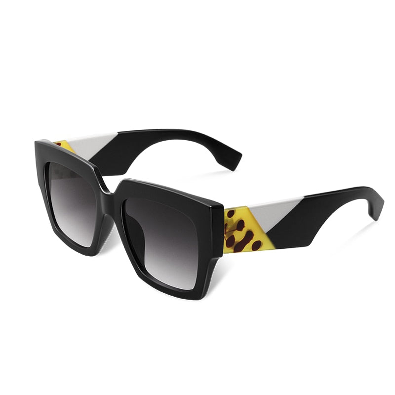 Large One-piece Fashion Sunglasses For Women Men Rivet Square Gradient  Uv400 Sun Shades For Driving Summer Beach - Temu