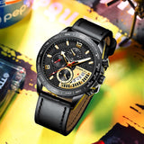 Men Watch CRRJU Calendar Men's Trend Watches Luxury Business Waterproof Gold Quartz Watch Male Stopwatch Clock Relogio Masculino