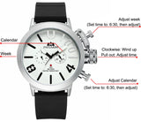 Automatic Self Wind Mechanical Rubber Strap Black Silver Boat Case Orange Blue Yellow Grey Classic U Men Watch