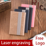 Laser Engraved LOGO Luxury ID Cardholder Wallet Leather Business Credit Card Holder Travel Name Card Holder Organizer Holder