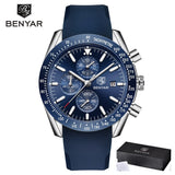 BENYAR New Brand Luxury Silicone Strap Waterproof Sports Quartz Chronograph Watch Classic Casual Men's Clock Relogio Masculino