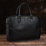 Vintage Briefcase Men's Genuine Leather Casual Man Handbag Coffee Fashion Shoulder Business Office Laptop 15 Inch Bag