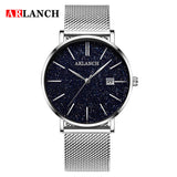 New Luxury Men's Star Watches Fashion Business Stainless Steel Strap Wrist Watch Double Calendar Clock