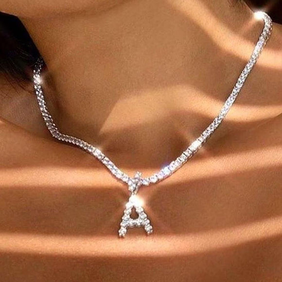 Poputton Female Transparent Fishing Line Necklace Silver Plated Invisible  Chain Women Rhinestone Choker Necklace Collier Femme