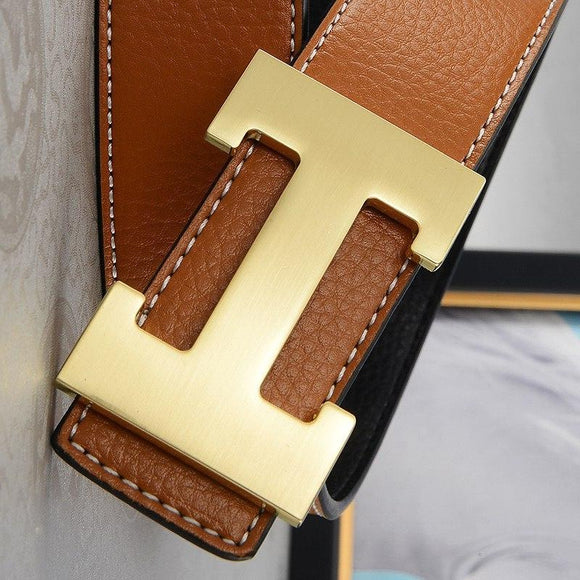 2020 Luxury Belt Men's Genuine Leather Belts Gold Buckle Waist Strap  for Jeans