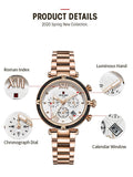 REWARD Fashion New Women Watches Elegant Chronograph Dial calendar Stainless steel Strap Quartz Japanese Movement Waterproof