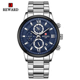 New Reward Fashion Quartz Mens Watch Business Male Clock Date Wristwatch Chronograph Sport Wrist Watch for Men Relogio Masculino