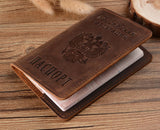 Real Leather Russia Passport Cover Genuine Leather Engraved Covers for Passport Full Grain Leather Passport Gift for Him