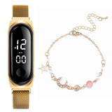 Fashion Women's Watch Rose Gold Stainless Steel Dress LED Quartz Bracelet Watch Women Female Clock Relogio Feminino Drop Ship