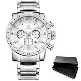 MEGIR hot brand quartz watches for men man's business white wristwatch fashion three-eyes waterproof luminous watch for male